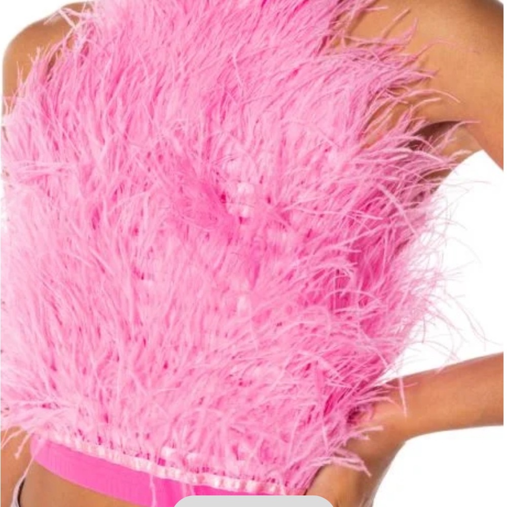 AKIRA Vibrant Pink Feather Top